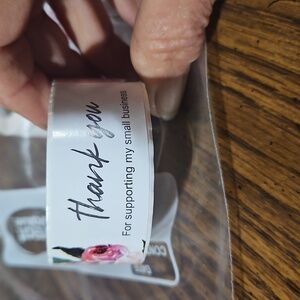 120 THANK YOU STICKERS- 3" Floral "Thank you For supporting my small business"